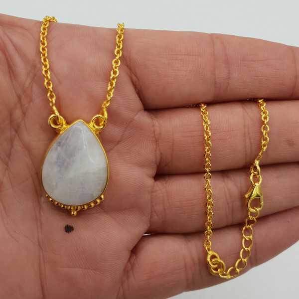Gold plated necklace with drop-shaped Moonstone pendant