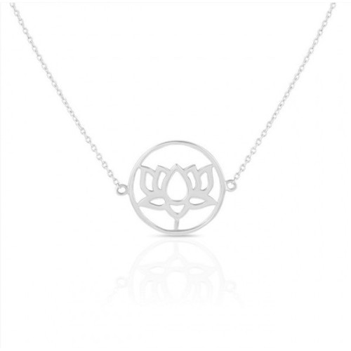 925 Sterling zilveren choker ketting met lotus hanger