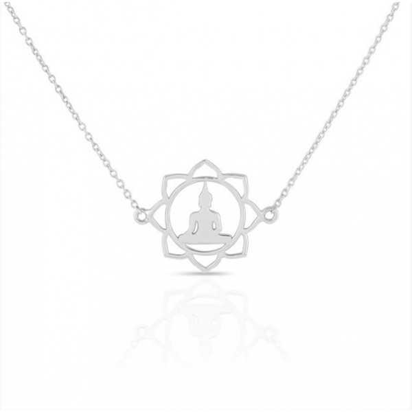 925 Sterling silver choker necklace with buddha pendant