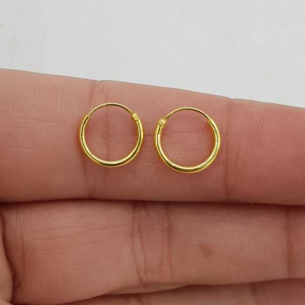 Gold-plated creoles, 10 mm