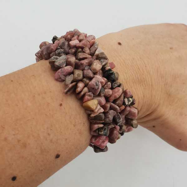 A wide splitarmband with Rhodonite