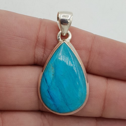 Zilveren hanger met druppelvormige Peruaanse Opaal