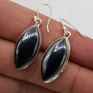 Silver earrings with marquise Hematite