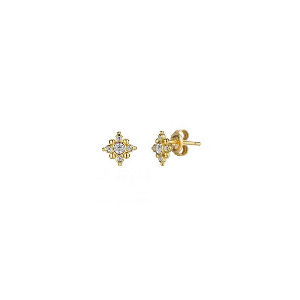 Gold vermeil oorknopjes with Cz