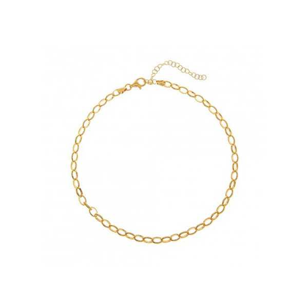Gold plated link choker necklace