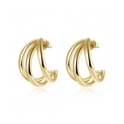 Vergulde triple hoop oorbellen