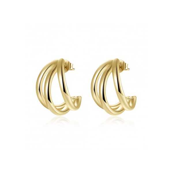 Gold-plated triple-hoop earrings