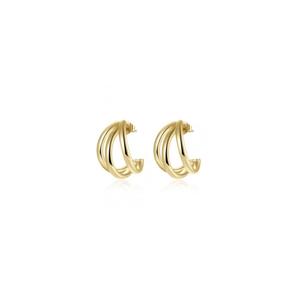 Gold-plated triple-hoop earrings