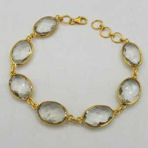 Gold-plated bracelet with green Amethyst