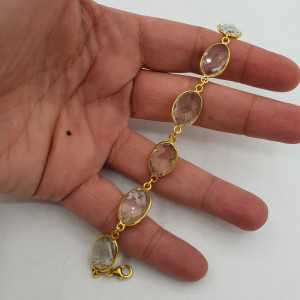 Gold-plated bracelet with green Amethyst