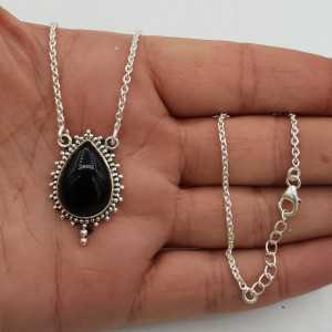 925 Sterling silver necklace with black Onyx pendant