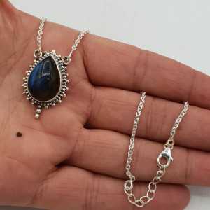 925 Sterling silver chain necklace with Labradorite pendant