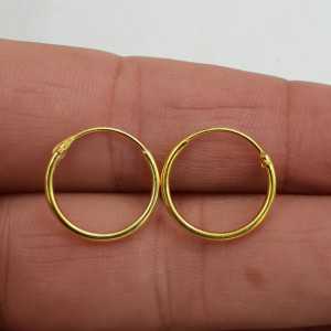 Gold-plated creoles of 14 mm