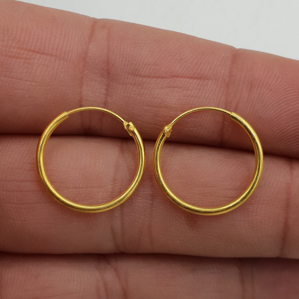 Gold-plated creoles: 16 mm