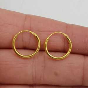 Gold-plated creoles 14 x 1.5 mm