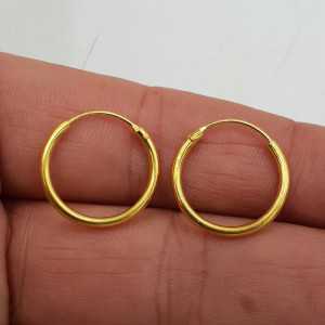 Gold-plated creoles 16 x 1.5 mm
