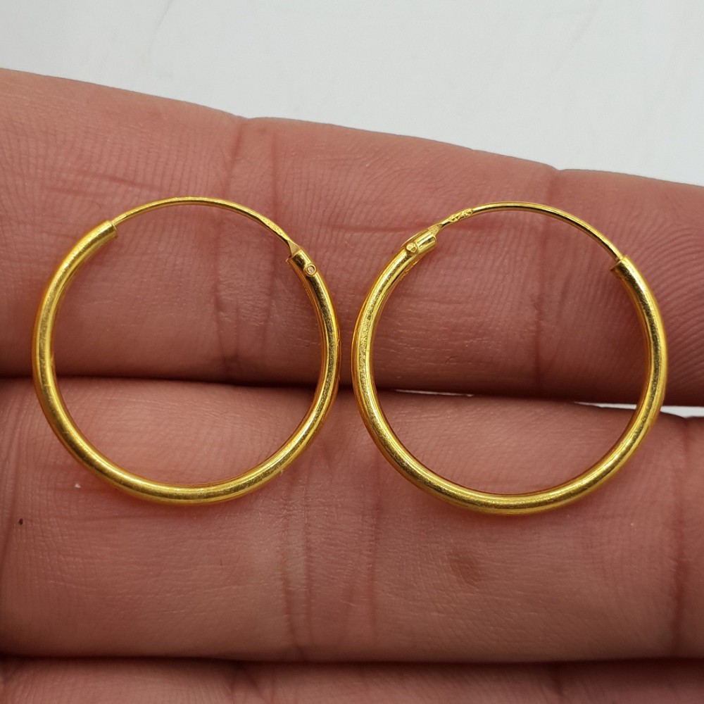 Gold-plated creole with 20 mm x 1.5 mm)