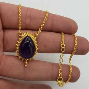 Gold-plated necklace with an Amethyst pendant