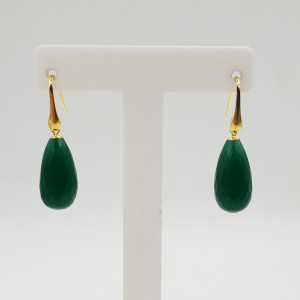 Drop earrings with green Onyx drop