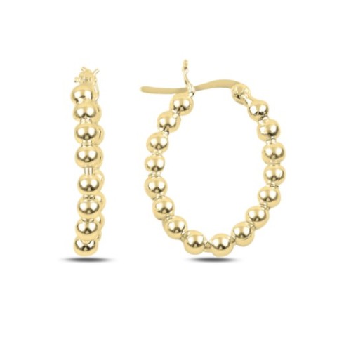 Vergulde beaded ovale creolen 20x25mm