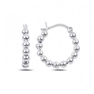 925 Sterling silver beaded round-creoles: 20 mm