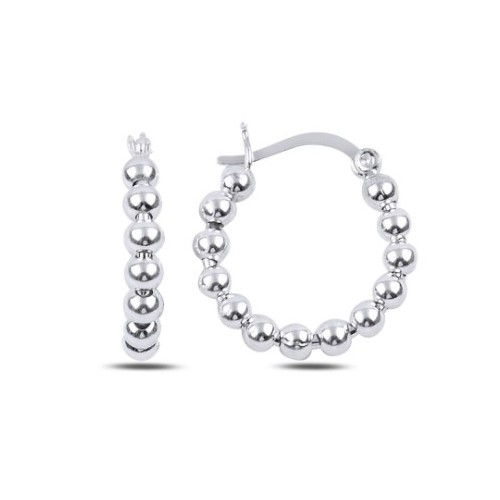 925 Sterling zilveren beaded ronde creolen 20 mm