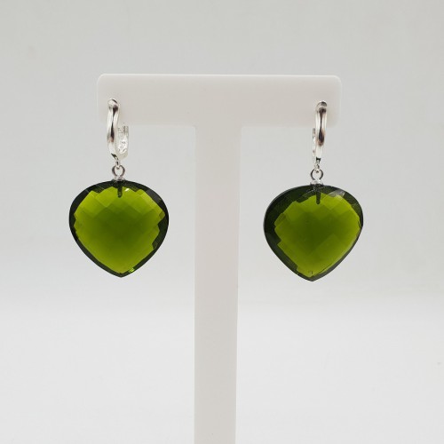Zilveren oorbellen met Peridot quartz