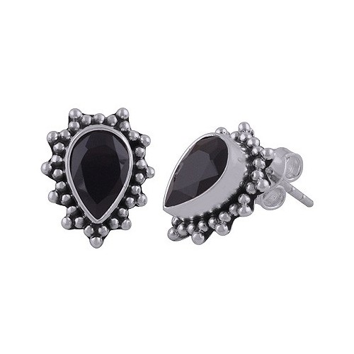925 Sterling zilveren oorknoppen met zwarte Onyx