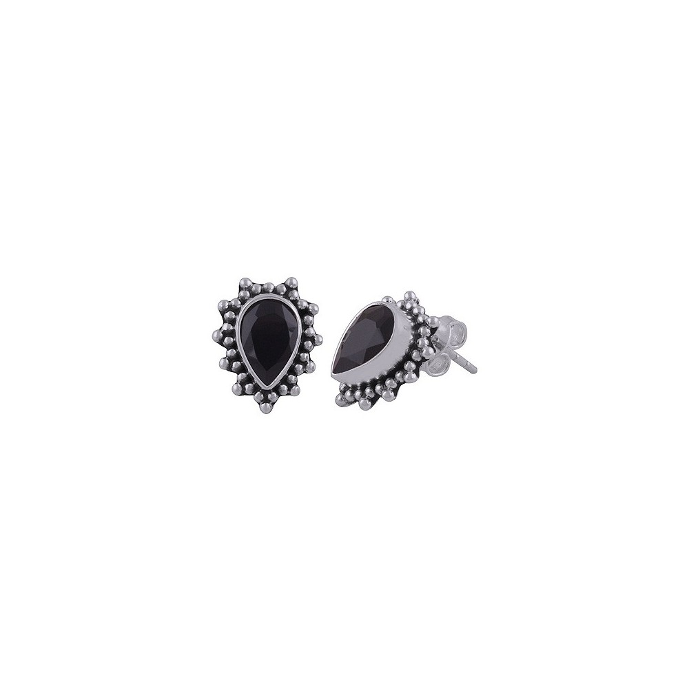 925 Sterling silver oorknoppen with black Onyx.