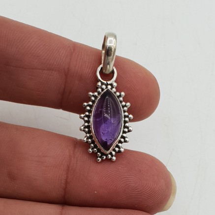 925 zilveren hanger met marquise Amethist