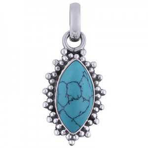 925 sterling silver heart pendant with marquise Turquoise