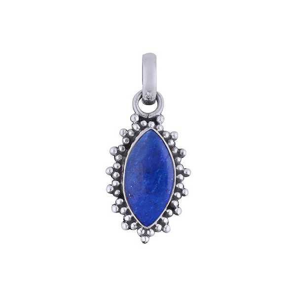 925 sterling silver heart pendant with marquise Lapis Lazuli