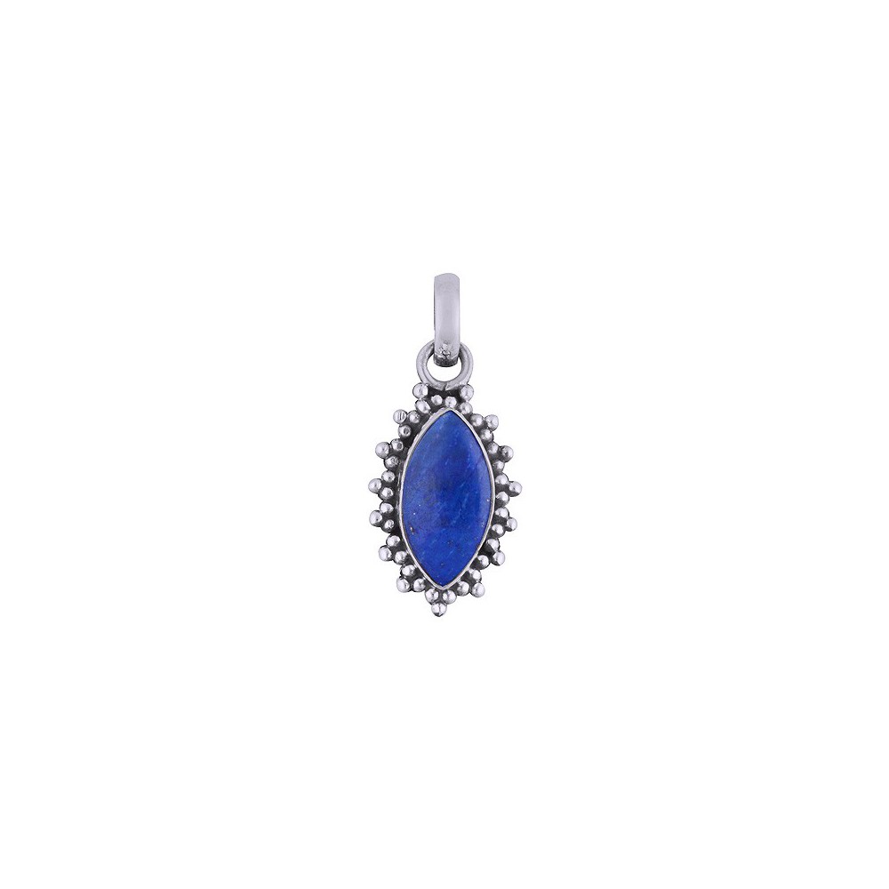 925 sterling silver heart pendant with marquise Lapis Lazuli