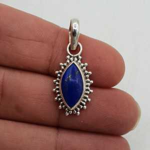 925 sterling silver heart pendant with marquise Lapis Lazuli