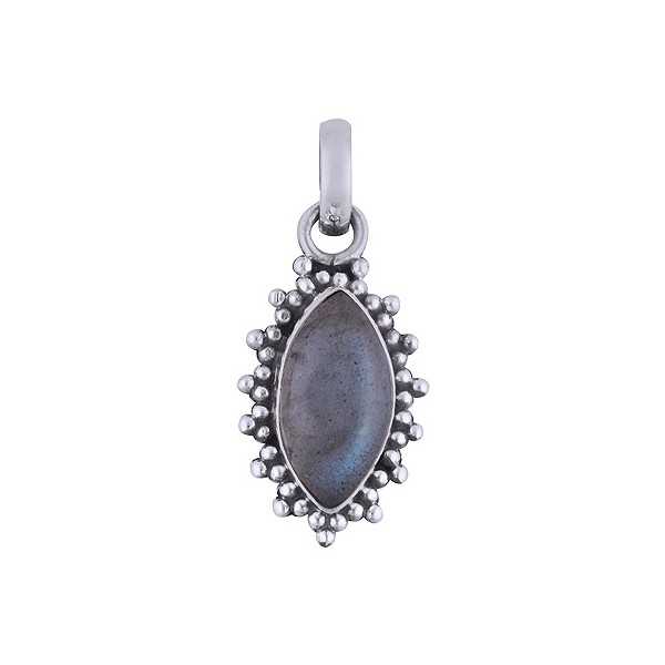 925 sterling silver heart pendant with marquise Labradorite