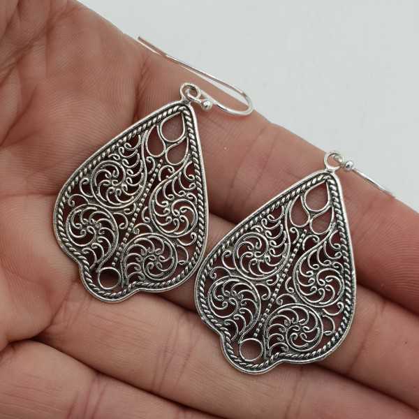 925 Sterling silver filigree drop earrings