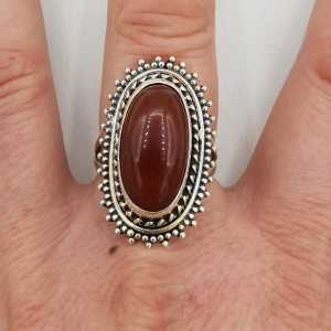 925 Sterling silver ring with oval Carnelian 18.5 mm