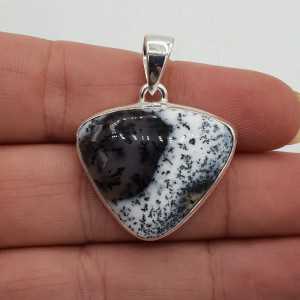 925 Sterling silver pendant with a triangle-shaped Dendrite Opal