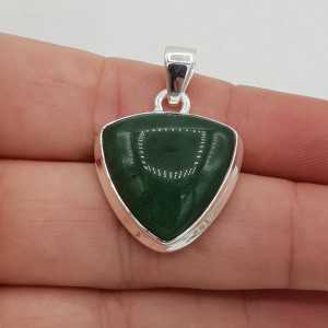 Made of 925 Sterling silver as a pendant, the triangular-shaped Aventurine