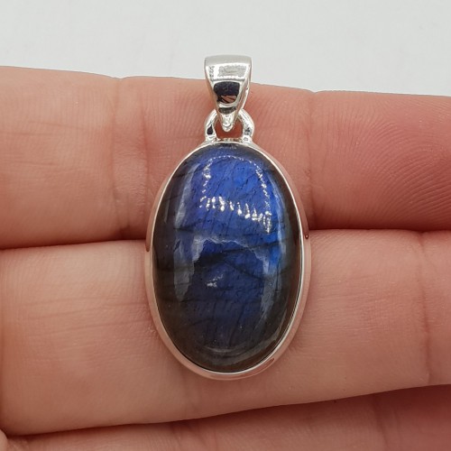 925 Sterling zilveren hanger ovale Labradoriet