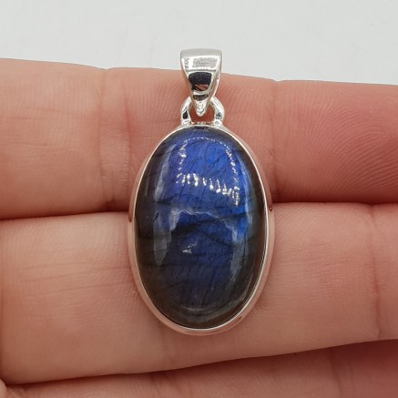925 Sterling zilveren hanger ovale Labradoriet
