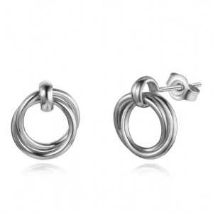 925 Sterling zilveren oorbellen double rings