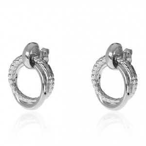 925 Sterling Silber Ohrringe, Doppel Ringe