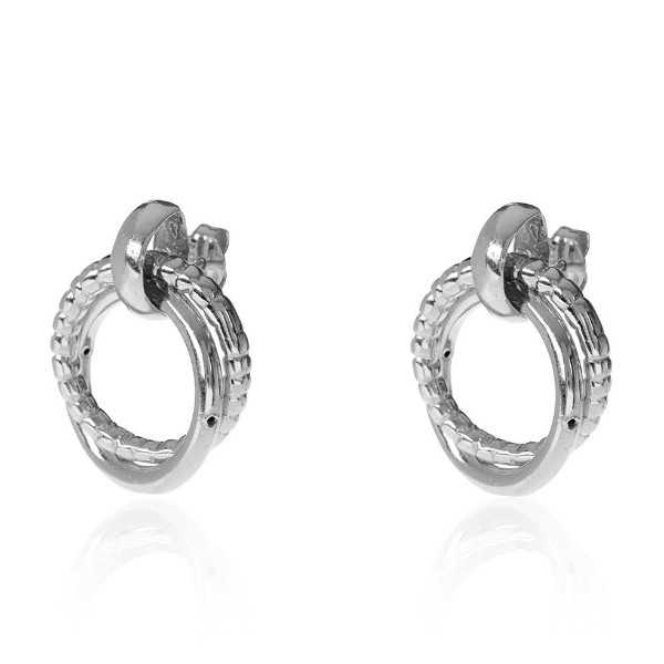 925 Sterling zilveren oorbellen dubbele ringen