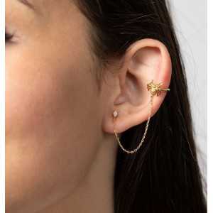 925 Sterling silver earcuff, spin, and zirconia