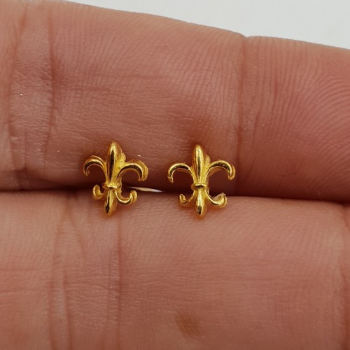 Vergulde Franse lelie oorknoppen