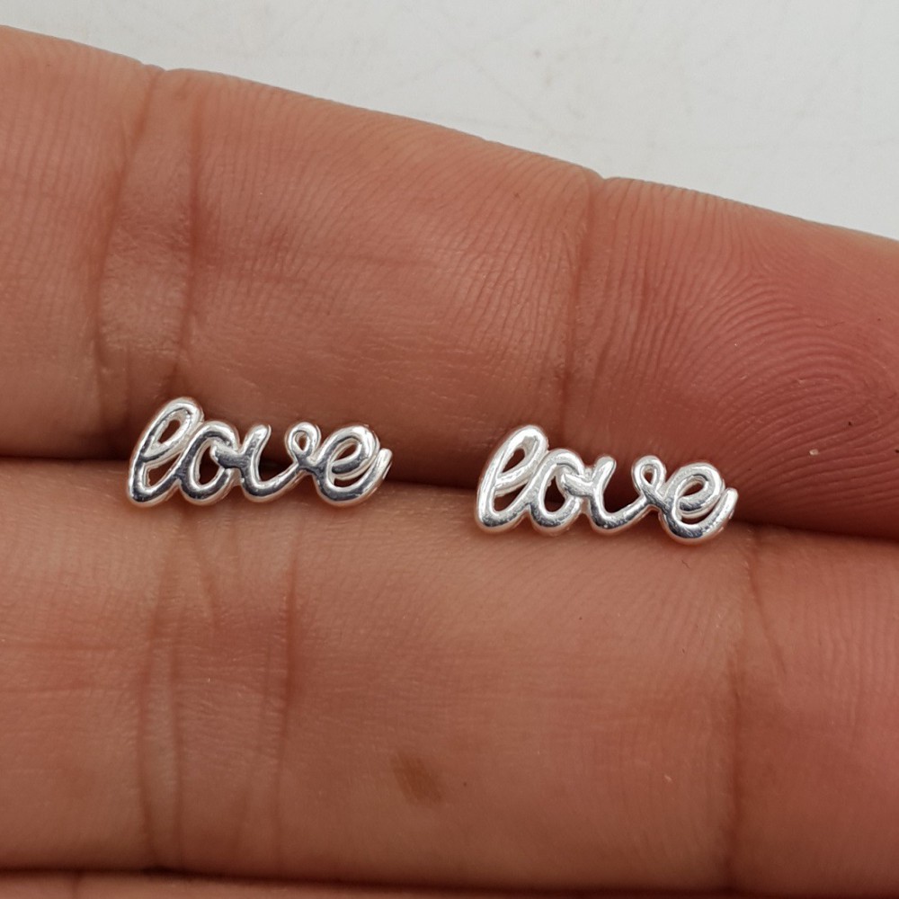 925 Sterling zilveren love oorknoppen