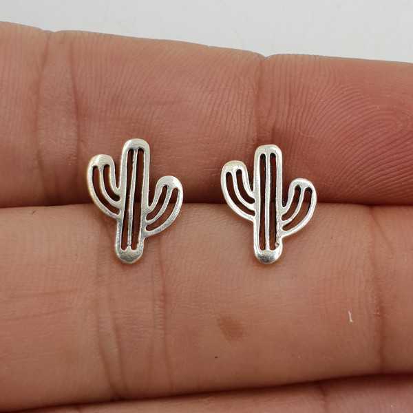 925 Sterling zilveren oorknoppen cactus