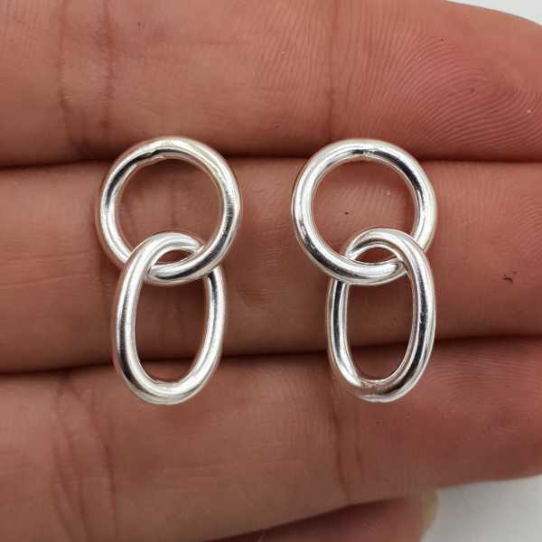 925 Sterling zilveren double ring oorknoppen
