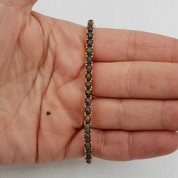 Rosé goud vergulde armband met zwarte Opalen